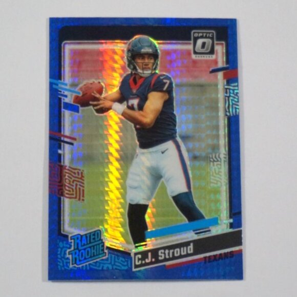 2023 Donruss Optic C.J. STROUD Blue Hyper Prizm Rated Rookie RC Texans Clean! - Picture 3 of 5